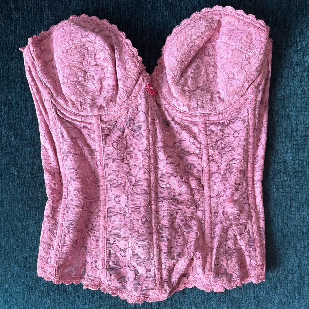 Frederick's of Hollywood Pink Lace Bustier